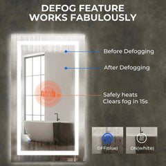 24 x 32 Inch Center Glow LED Bathroom Mirror