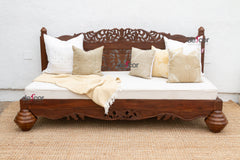 76" Long Royal Bali Carved Reclaimed Teak Sofa