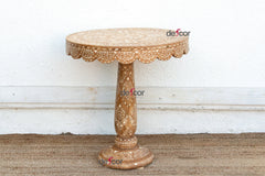 24" DM Scalloped Edge Inlay Side Table (Trade)