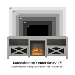 Abilene 70" Rustic Farmhouse Fireplace TV Stand