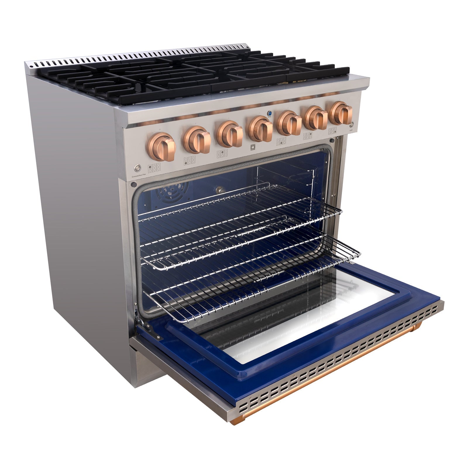 36" Slide-in Freestanding Professional Style Gas Range with 5.2 Cu. Ft. Oven, 6 Burners