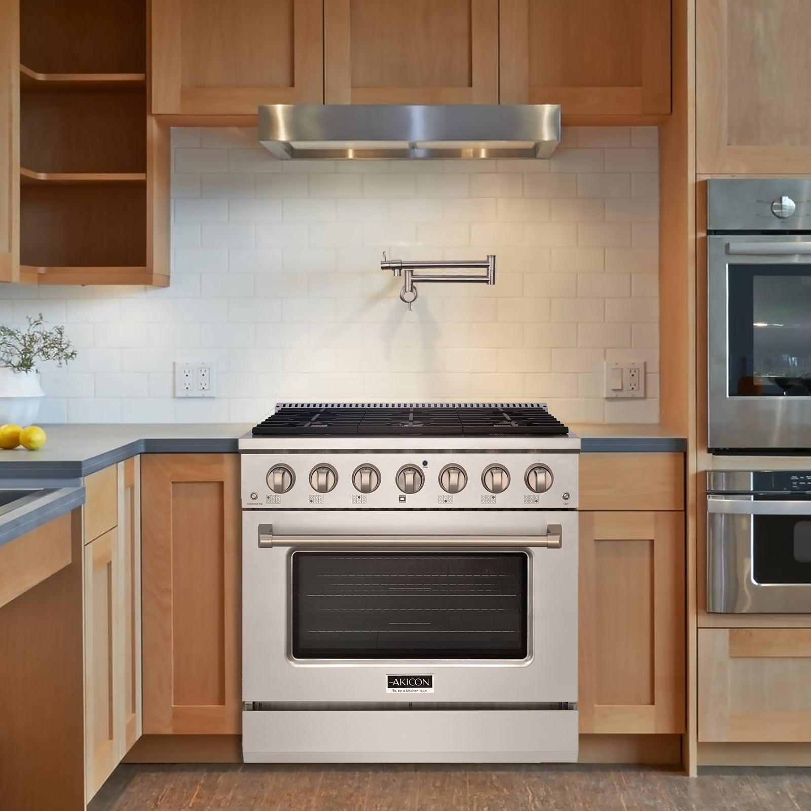 36" Slide-in Freestanding Professional Style Gas Range with 5.2 Cu. Ft. Oven, 6 Burners