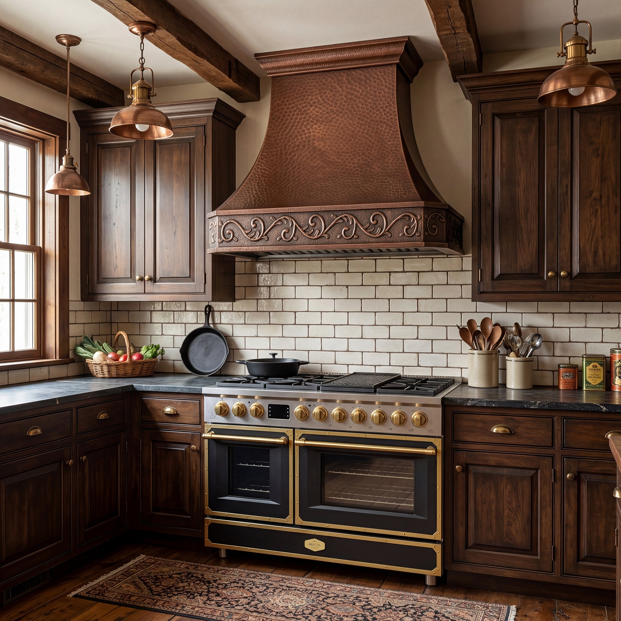 Akicon Custom Copper Range Hood Handmade with Custom Size and Finish