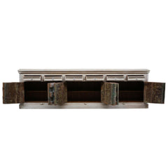 1800s Antique Door 131 Inches Extra Long Solid Wood Sideboard