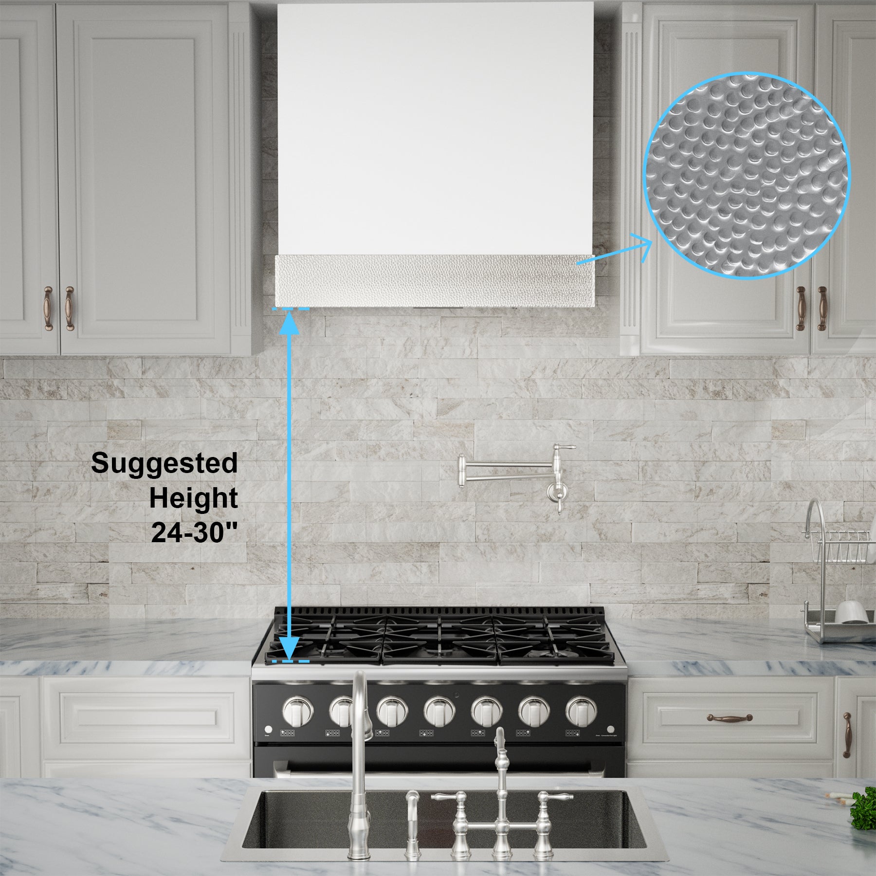 Akicon 30" Stainless Steel Wall Mount Range Hood with 600 CFM Vent Hood