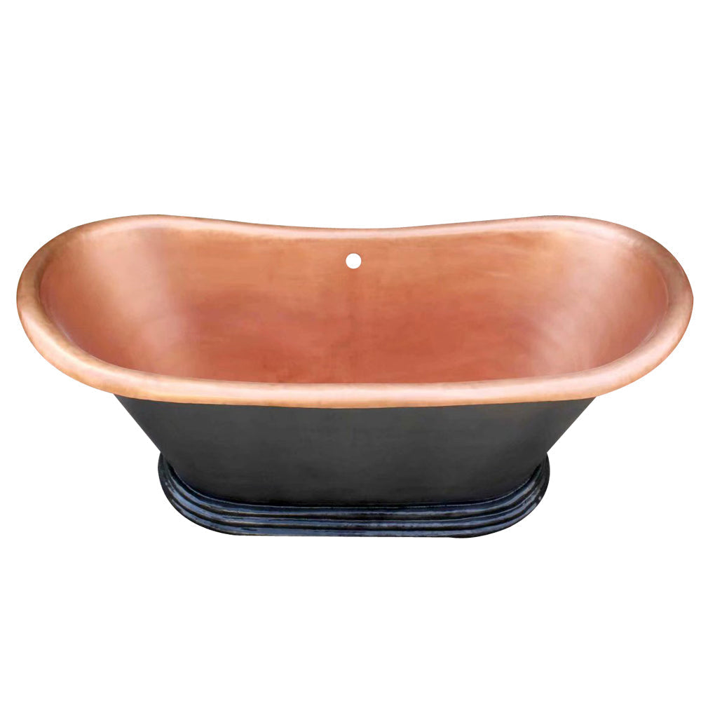 Akicon Handmade Copper Ceramic Bathtub Freestanding Artisan Tub