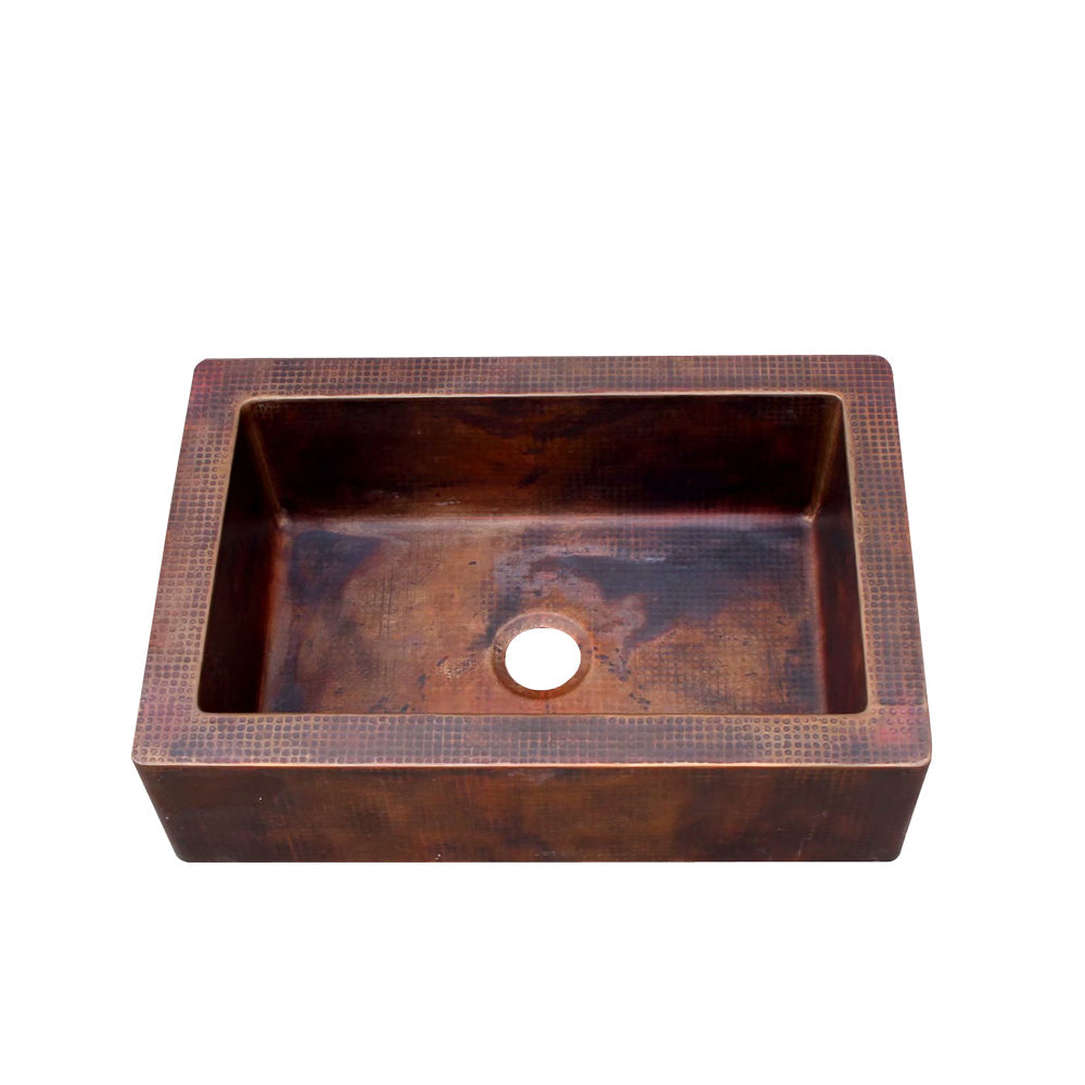 Akicon Single Bowl Handcrafted Custom Copper Farmhouse Kitchen Sink