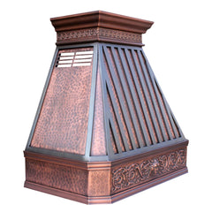 Akicon Custom Handmade Copper Range Hood for Island and Wall Mount Kitchens