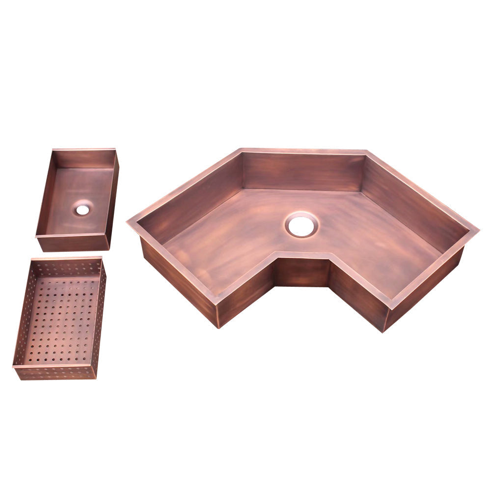 Akicon Custom Hammered Copper Undermount Kitchen Sink