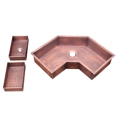 Akicon Custom Hammered Copper Undermount Kitchen Sink