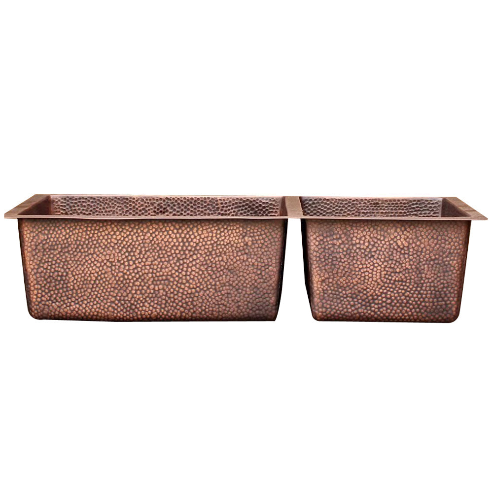 Akicon Custom Handmade Copper Double Bowl Undermount  Kitchen Sink