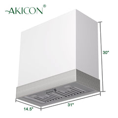 Akicon 30" Stainless Steel Wall Mount Range Hood with 600 CFM Vent Hood